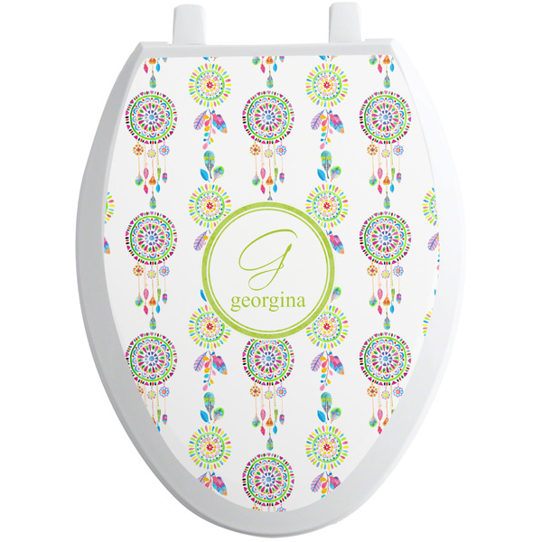 Custom Dreamcatcher Toilet Seat Decal - Elongated (Personalized)