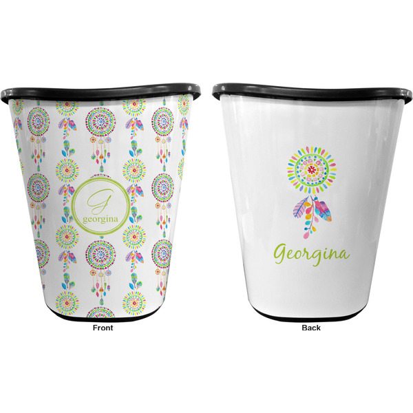 Dreamcatcher Trash Can Black - Front and Back - Apvl