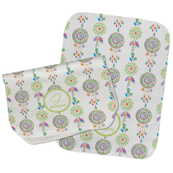 Dreamcatcher Two Rectangle Burp Cloths - Open & Folded