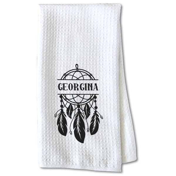 Custom Dreamcatcher Kitchen Towel - Waffle Weave - Partial Print (Personalized)