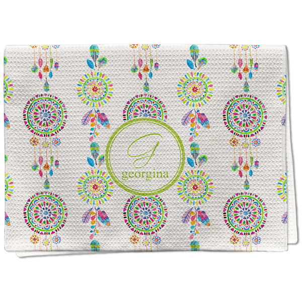 Custom Dreamcatcher Kitchen Towel - Waffle Weave - Full Color Print (Personalized)