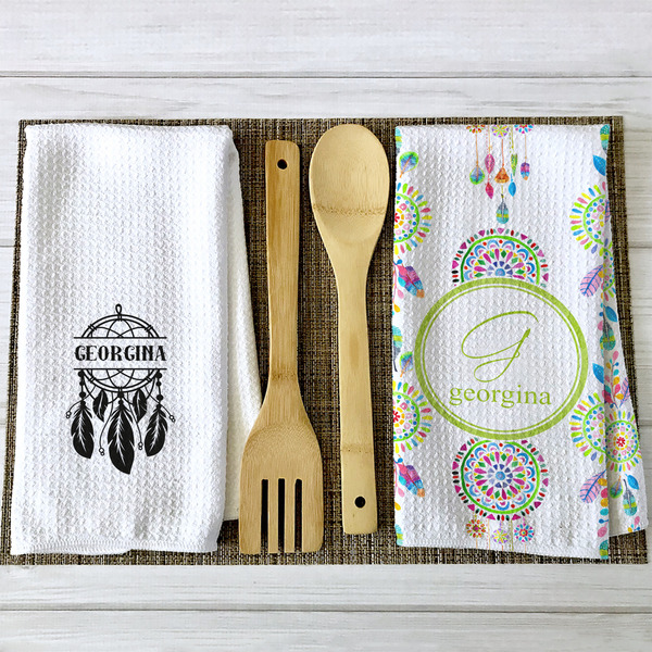 Dreamcatcher Waffle Weave Towels - 2 Print Styles