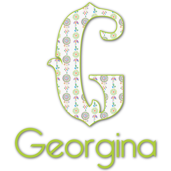 Custom Dreamcatcher Name & Initial Decal - Custom Sized (Personalized)
