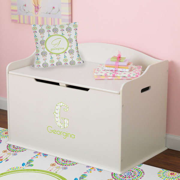 Dreamcatcher Wall Name & Initial Small on Toy Chest