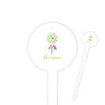Dreamcatcher 4" Round Plastic Food Picks - White - Single Sided (Personalized)