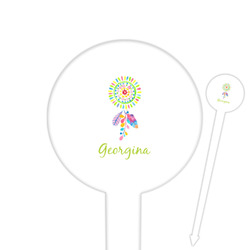 Dreamcatcher 6" Round Plastic Food Picks - White - Double Sided (Personalized)