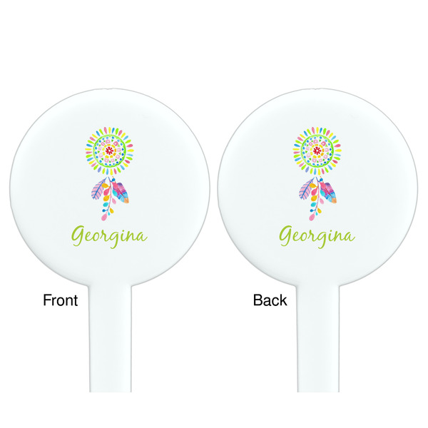 Dreamcatcher White Plastic 7" Stir Stick - Double Sided - Round - Front & Back