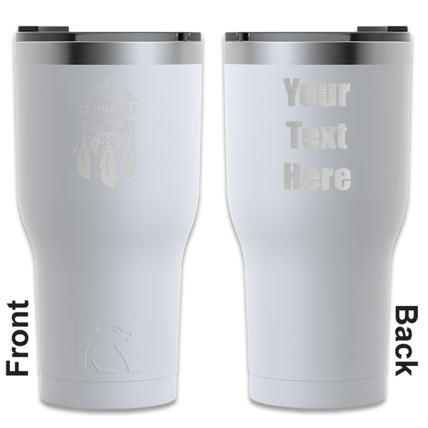 Custom Dreamcatcher RTIC Tumbler - White - Engraved Front & Back (Personalized)