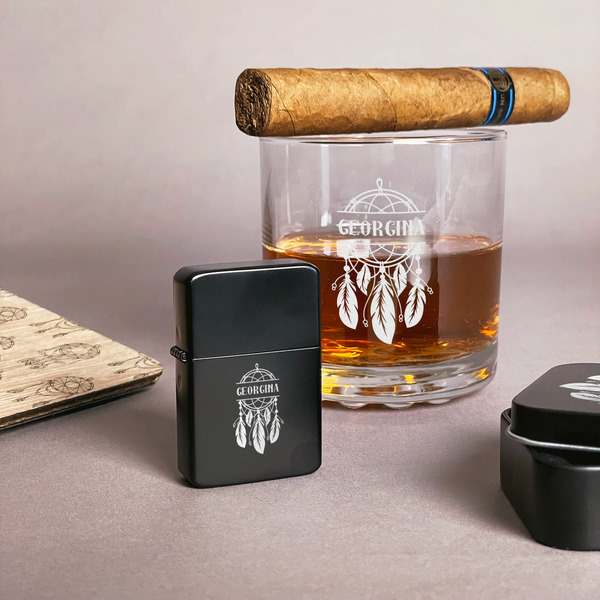 Dreamcatcher Windproof Lighters - Black - In Context