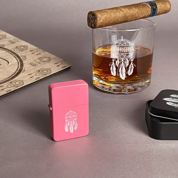 Dreamcatcher Windproof Lighters - Pink - In Context