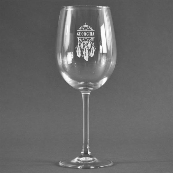 Custom Dreamcatcher Wine Glass (Single) (Personalized)
