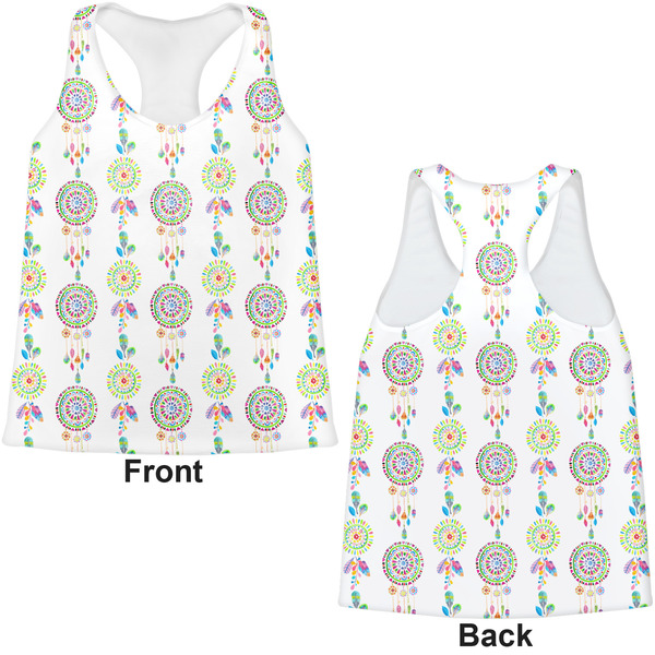 Dreamcatcher Womens Racerback Tank Tops - Medium - Front and Back