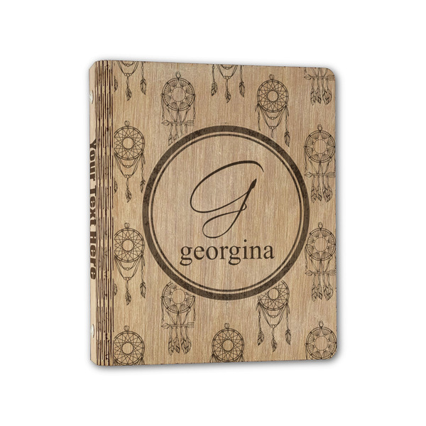 Custom Dreamcatcher Wood 3-Ring Binder - 1" Half-Letter Size (Personalized)