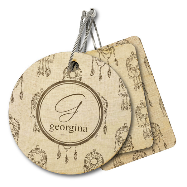 Custom Dreamcatcher Wood Luggage Tag (Personalized)