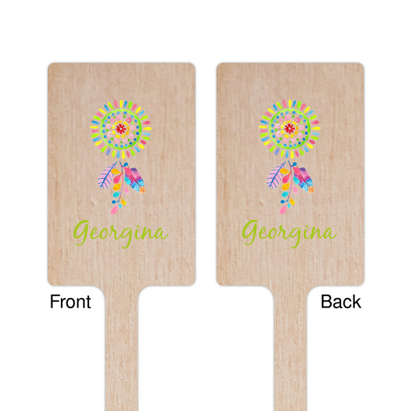 Dreamcatcher Wooden 6.25" Stir Stick - Rectangular - Double Sided - Front & Back