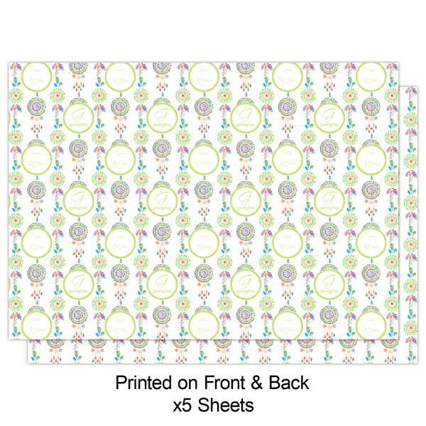 Dreamcatcher Wrapping Paper Sheet - Double Sided - Front