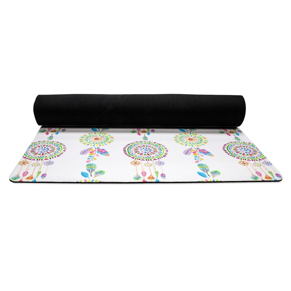 Dreamcatcher Yoga Mat Rolled up Black Rubber Backing