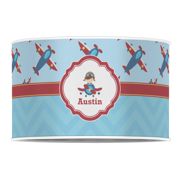 Airplane Theme 12" Drum Lampshade - FRONT (Poly Film)