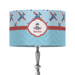 Airplane Theme 12" Drum Lamp Shade - Fabric (Personalized)