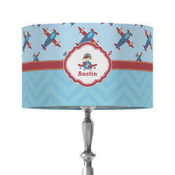 Airplane Theme 12" Drum Lamp Shade - Fabric (Personalized)