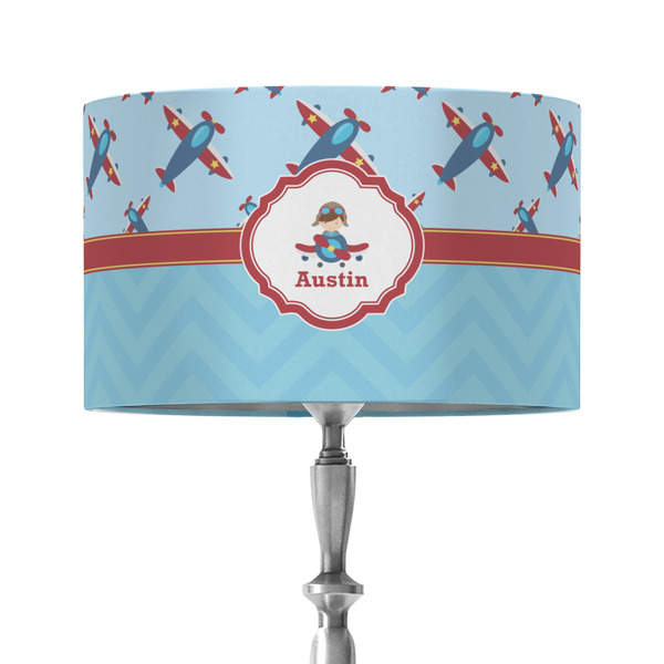 Custom Airplane Theme 12" Drum Lamp Shade - Fabric (Personalized)