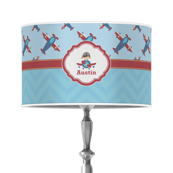 Custom Airplane Theme 12" Drum Lamp Shade - Poly-film (Personalized)