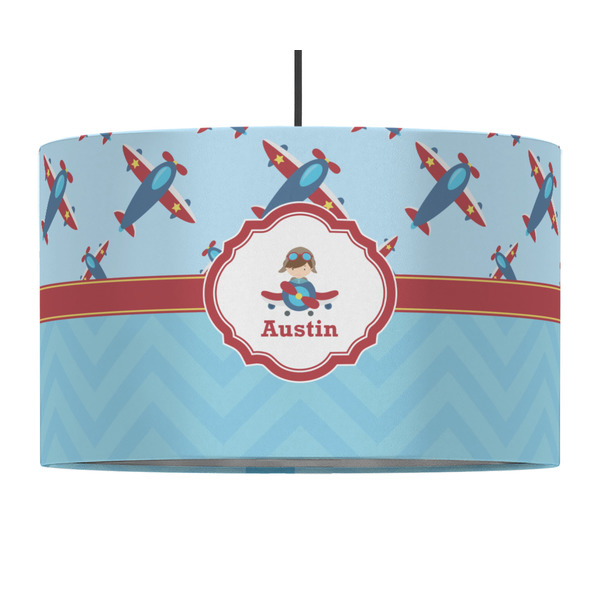 Airplane Theme 12" Drum Lampshade - PENDANT (Fabric)