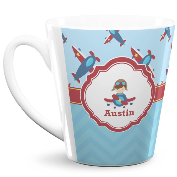 Custom Airplane Theme 12 Oz Latte Mug (Personalized)