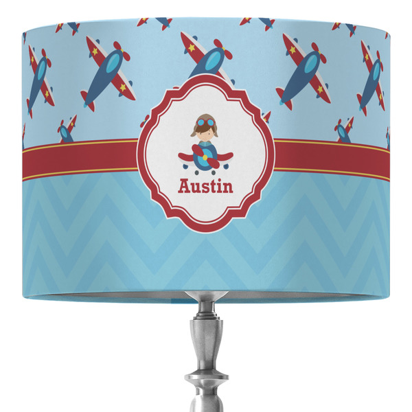Custom Airplane Theme 16" Drum Lamp Shade - Fabric (Personalized)