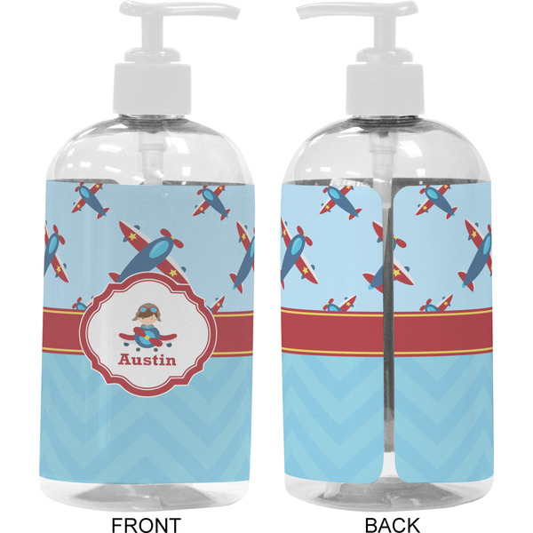 Airplane Theme 16 oz Plastic Liquid Dispenser- Approval- White