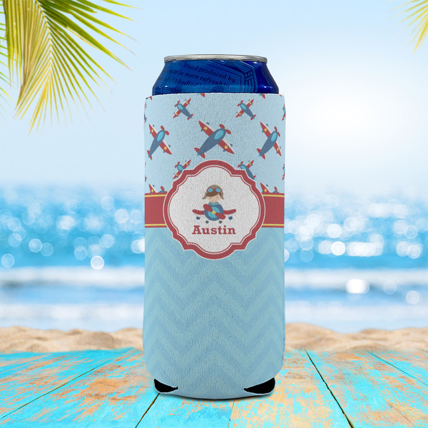 Airplane Theme 16oz Can Sleeve - LIFESTYLE