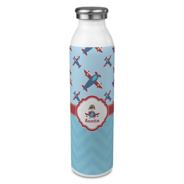 Custom Airplane Theme 20oz Stainless Steel Water Bottle - Full Print (Personalized)