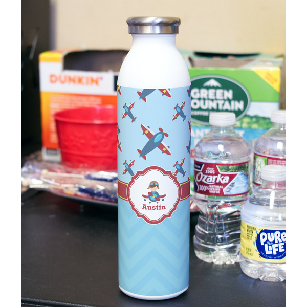 Airplane Theme 20oz Water Bottles - Full Print - In Context