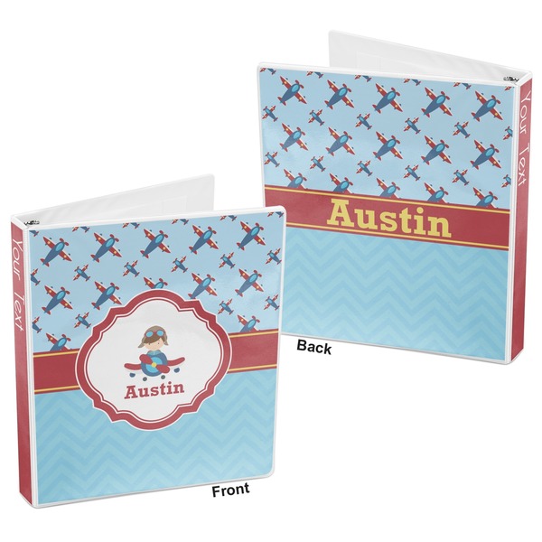 Airplane Theme 3-Ring Binder Front and Back
