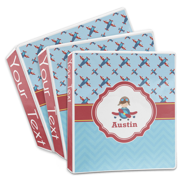 Custom Airplane Theme 3-Ring Binder (Personalized)
