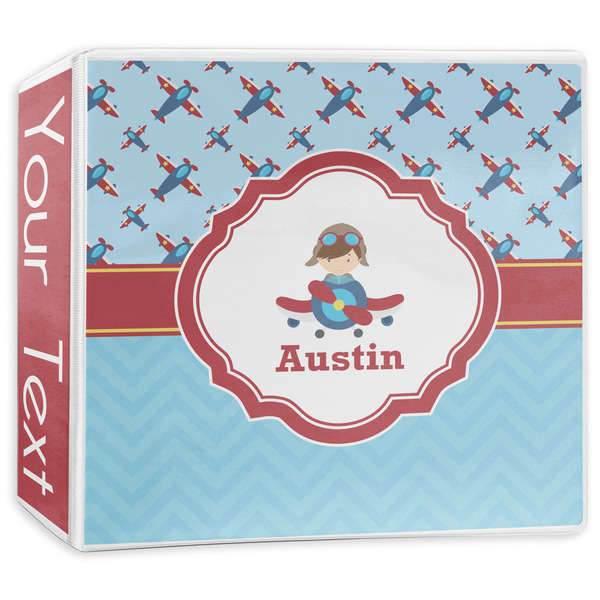 Custom Airplane Theme 3-Ring Binder - 3 inch (Personalized)