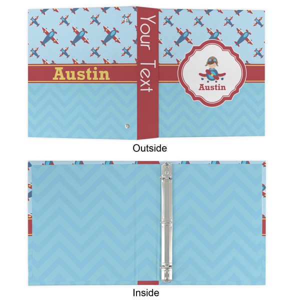 Airplane Theme 3 Ring Binders - Full Wrap - 1" - APPROVAL
