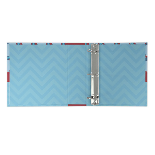 Airplane Theme 3 Ring Binders - Full Wrap - 2" - OPEN INSIDE