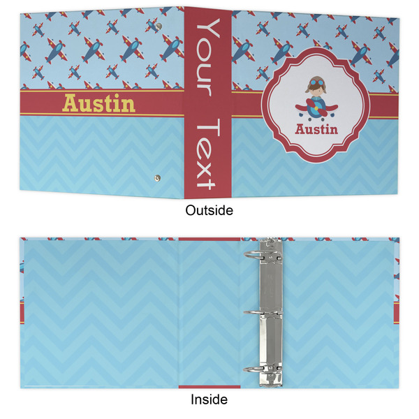 Airplane Theme 3 Ring Binders - Full Wrap - 3" - APPROVAL