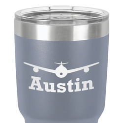 Airplane Theme 30 oz Stainless Steel Tumbler - Grey - Single-Sided (Personalized)