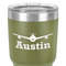 Airplane Theme 30 oz Stainless Steel Ringneck Tumbler - Olive - Close Up