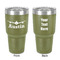 Airplane Theme 30 oz Stainless Steel Ringneck Tumbler - Olive - Double Sided - Front & Back