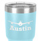 Airplane Theme 30 oz Stainless Steel Ringneck Tumbler - Teal - Close Up