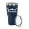 Airplane Theme 30 oz Stainless Steel Ringneck Tumblers - Navy - LID OFF