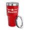 Airplane Theme 30 oz Stainless Steel Ringneck Tumblers - Red - LID OFF