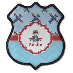 Airplane Theme Iron On Shield Patch C w/ Name or Text