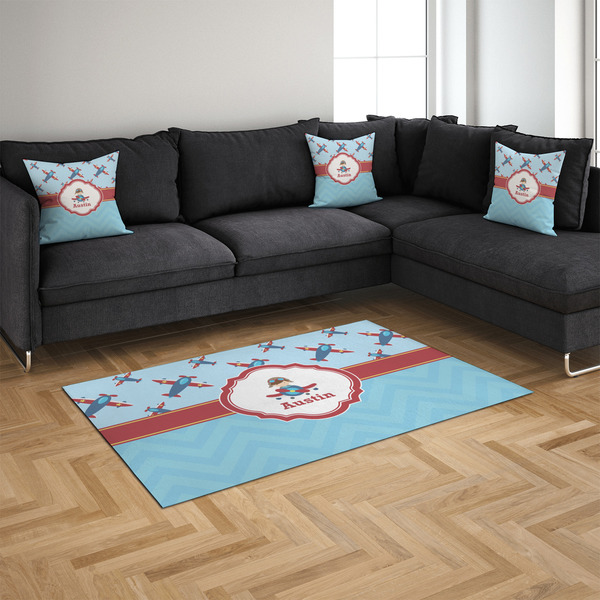 Airplane Theme 4'x6' Indoor Area Rugs - IN CONTEXT