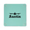 Airplane Theme 6" x 6" Teal Leatherette Snap Up Tray - APPROVAL