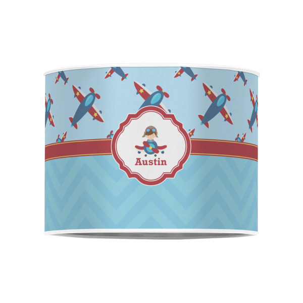 Airplane Theme 8" Drum Lampshade - FRONT (Poly Film)