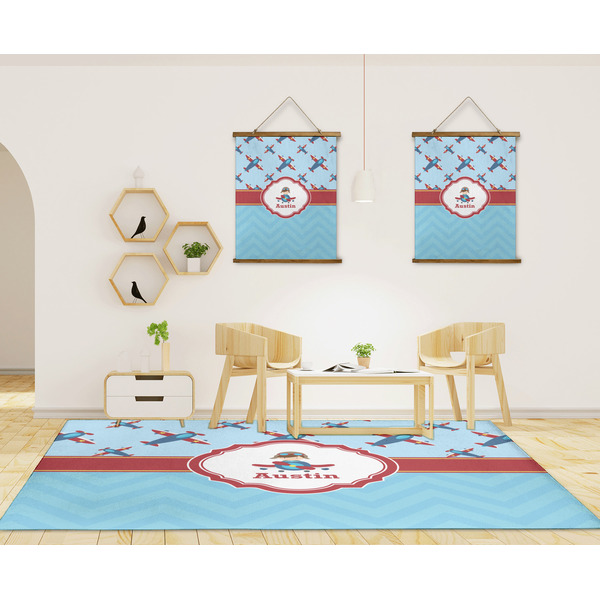 Airplane Theme 8'x10' Indoor Area Rugs - IN CONTEXT